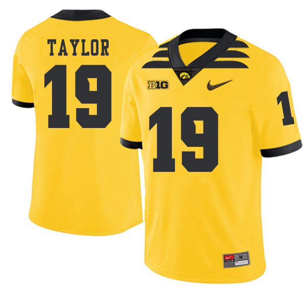 2019 Men #19 Miles Taylor Iowa Hawkeyes College Football Alternate Jerseys Sale-Gold